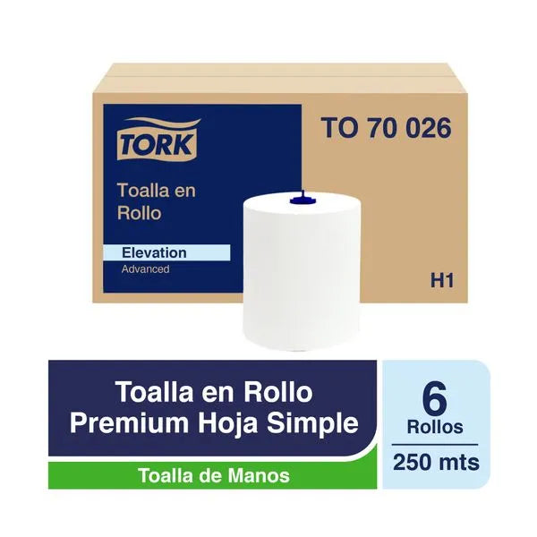 Toalla en rollo jumbo tork advanced 6 rollos de 250 metros