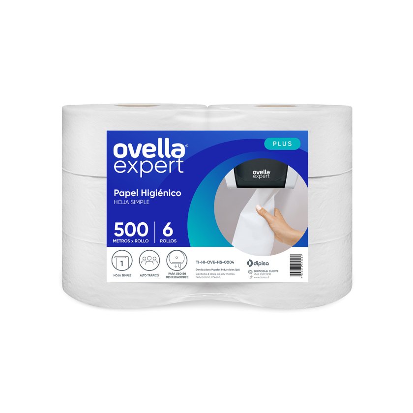 Higiénico Ovella 6 Rollos de 500mts – Hoja Simple