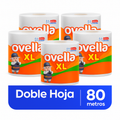 Toalla Ovella 6 paquetes de 1 rollos de 80 mts - Doble Hoja