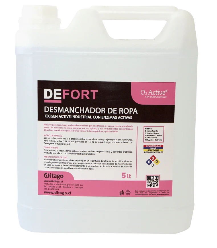 Desmanchador de Ropa Enzimático DEFORT Profesional - 5 Litros