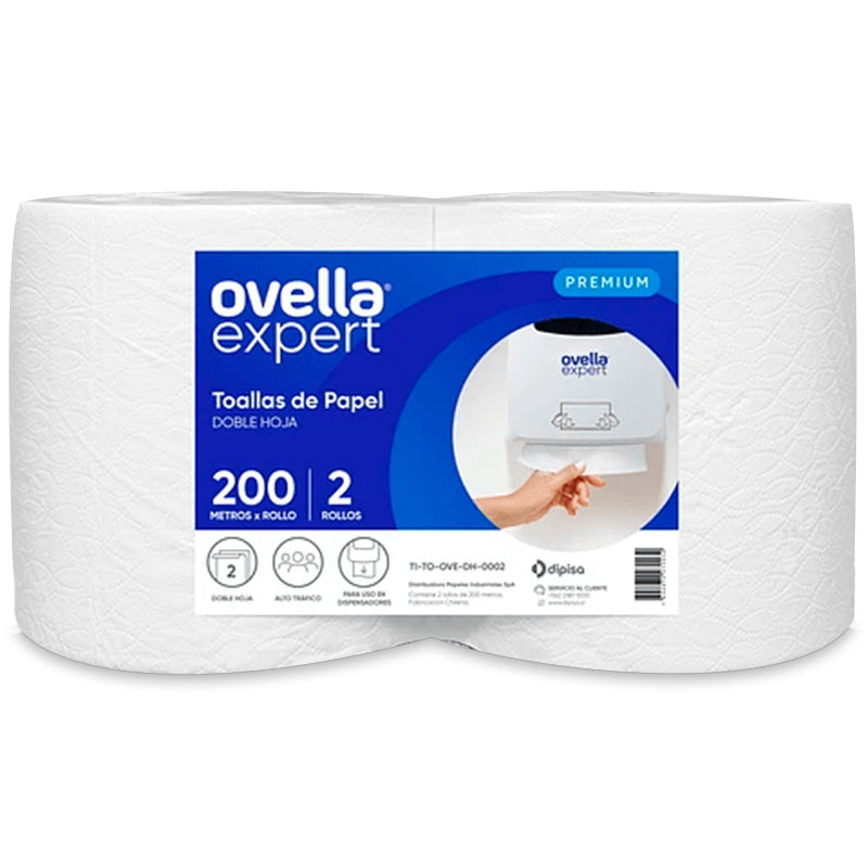 Toalla Ovella - 2 rollos de  200 metros - Doble Hoja
