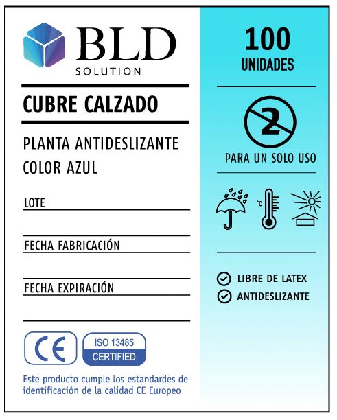 CUBRE CALZADO AZUL  - BLD Solution (100 unidades)