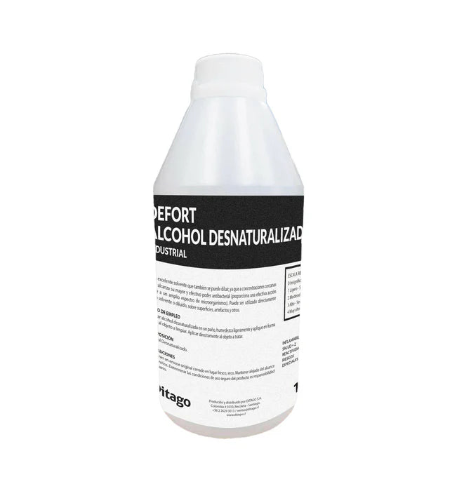 Alcohol Desnaturalizado DEFORT para Uso Técnico - Botella 1 Litro