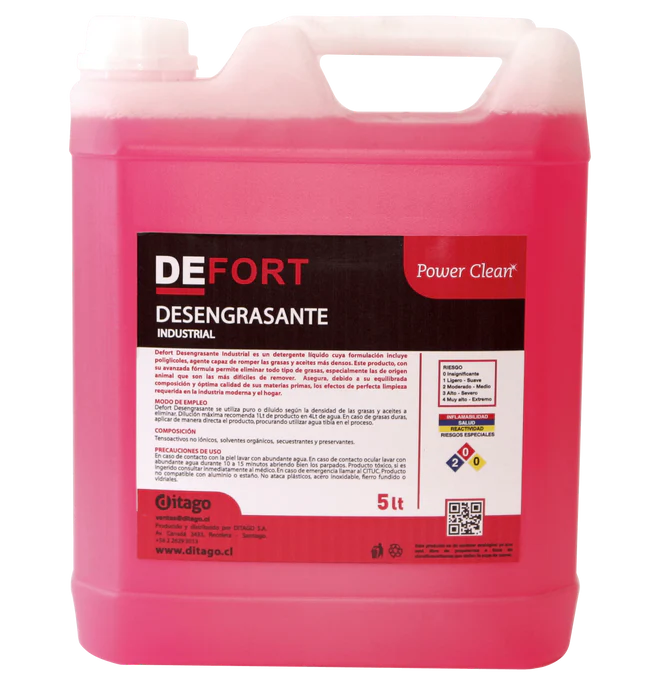 Desengrasante Industrial DEFORT de Acción Rápida - 5 Litros