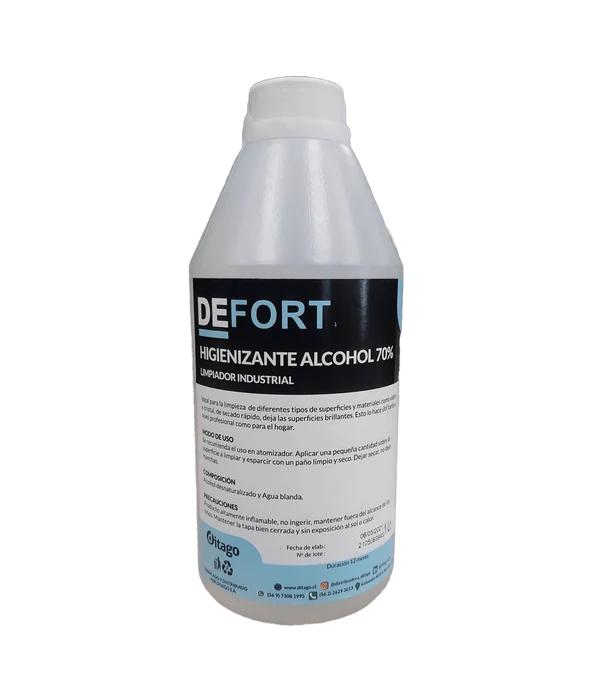 Higienizante Alcohol al 70% DEFORT para Superficies - 5 Litros