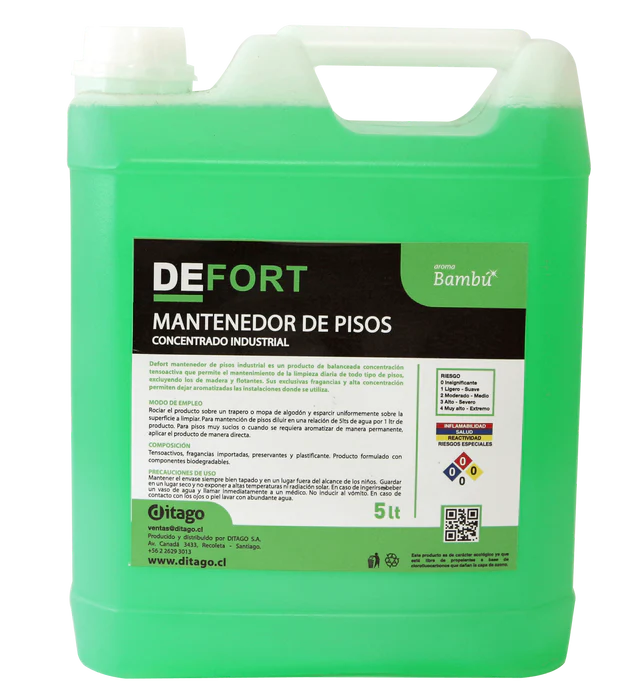 Mantenedor de Pisos Aromático Industrial DEFORT - Bidón 5 Litros