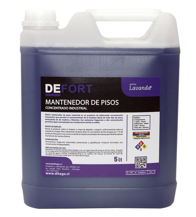 Mantenedor de Pisos Aromático Industrial DEFORT - Bidón 5 Litros