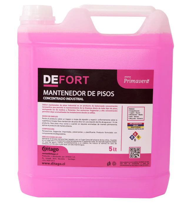 Mantenedor de Pisos Aromático Industrial DEFORT - Bidón 5 Litros