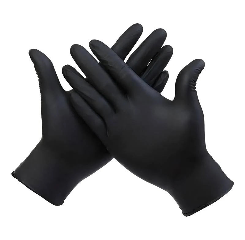 Guantes de nitrilo negro sin polvo de alta resistencia
